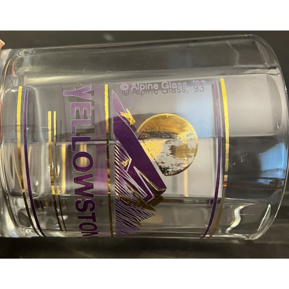 Alpine Glass | Yellowstone DOF Rocks Glass | Purp Gold | Inside Facet | VTG '93 - Picture 4 of 7